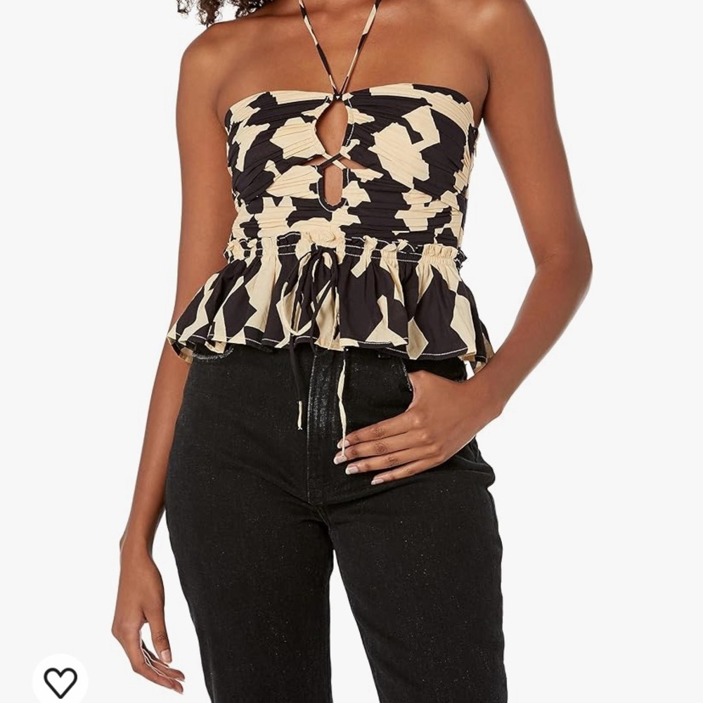 ASTR The Label Black and Nude Top
